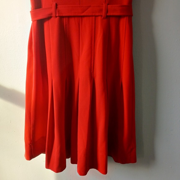 Calvin Klein Women's Size 4 Dress Knee Length Ruffle Belted Button Up Pleated - Picture 16 of 16